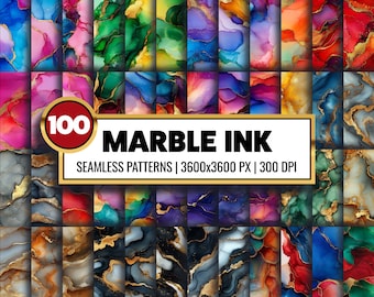 Alcoholinkt Digitaal papier Marmer naadloos patroon Regenbooginkt Papier ambachtelijke abstracte achtergrond voor stofsublimatie en junkjournals