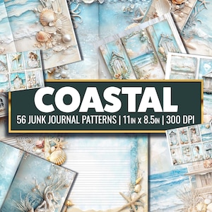 Coastal Junk Journal Kit: Summer Beach Seaside Paper (Digital Download)