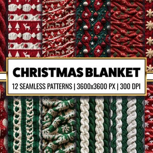 Christmas Sweater Seamless Pattern: Xmas Blanket Digital Paper (PNG)