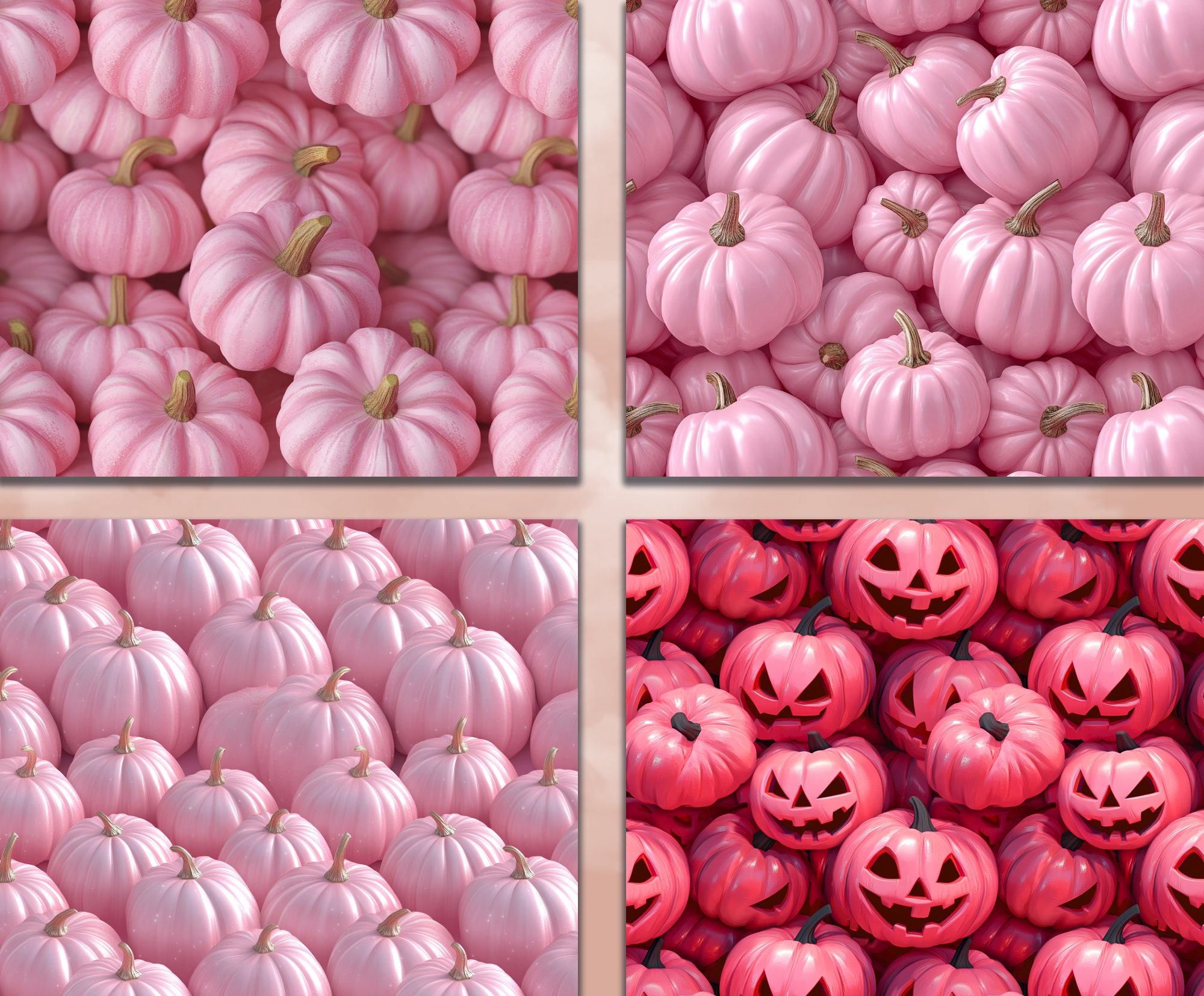 Printable Pink Halloween Digital Paper Cute Halloween Seamless Pattern ...