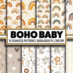 Papier numérique neutre pour nouveau-né, album bohème pour chambre de bébé, nouvel éphémère de baby shower pour le journal indésirable et la fabrication de cartes