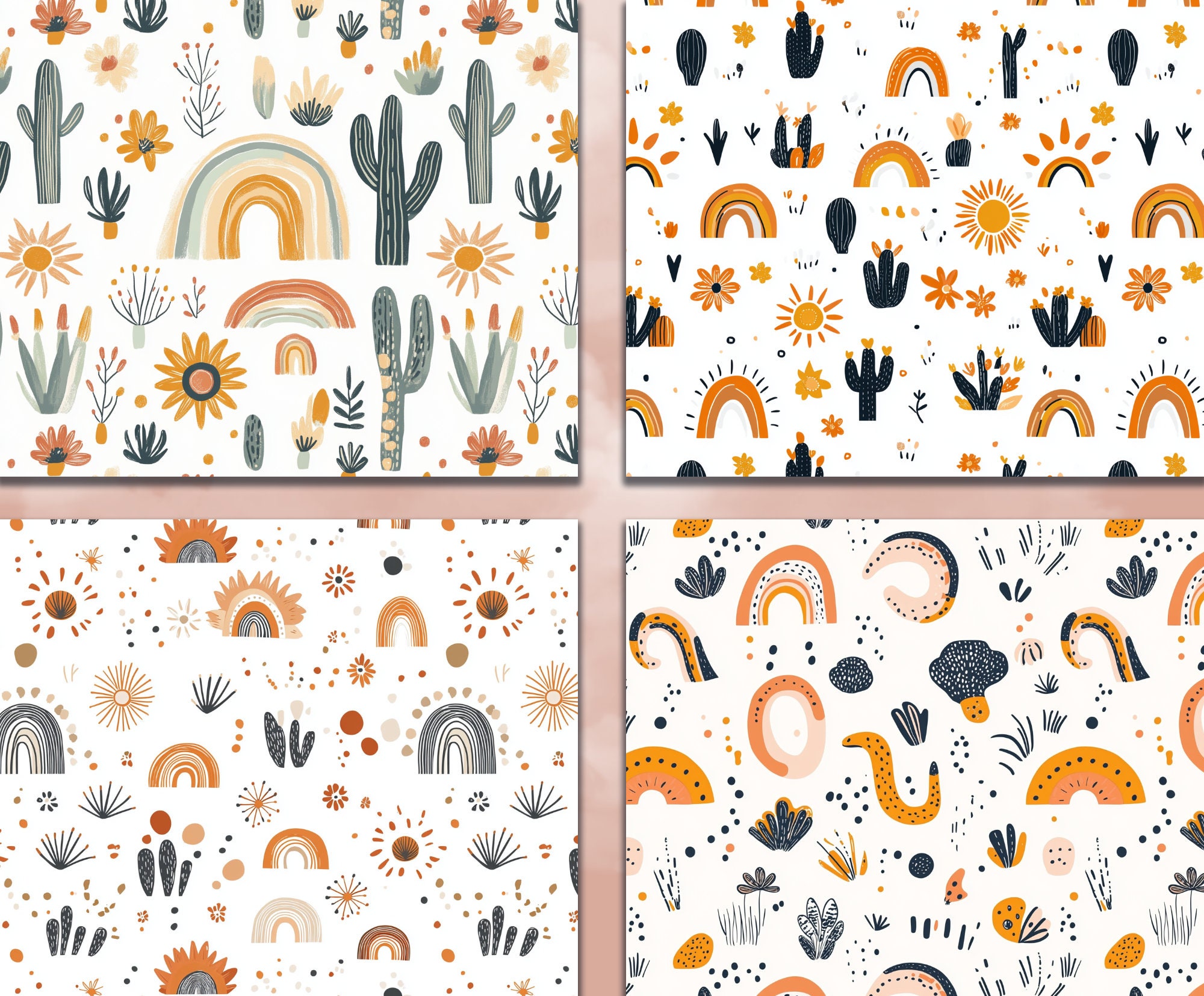 Patterned Craft Paper Boho Boho Digital Paper Bohemian Seamless Pattern Hippie Background Boho ...