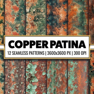 Distressed Copper Patina Printable Paper PNG Copper Texture Grunge Copper Background Patina Green  Scrapbook Paper for Paper Craft
