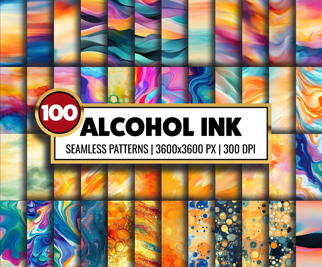 Alcohol Ink Digital Paper: 100 Rainbow Seamless Patterns (digital ...