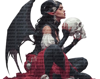 Dark Fairy Clipart: Gothic Fantasy PNG Paper Craft (Digital Download)