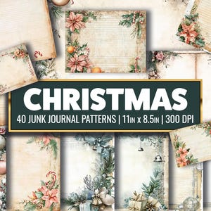 Christmas Story Parchment Junk Journal Supply Christmas Collage Digital Paper Xmas Printable Paper Page Scrapbook