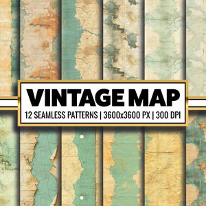 Old Vintage Map Digital Paper Antique Map Seamless Pattern Abstract World Map Design for Backdrops and Gift Wrapping