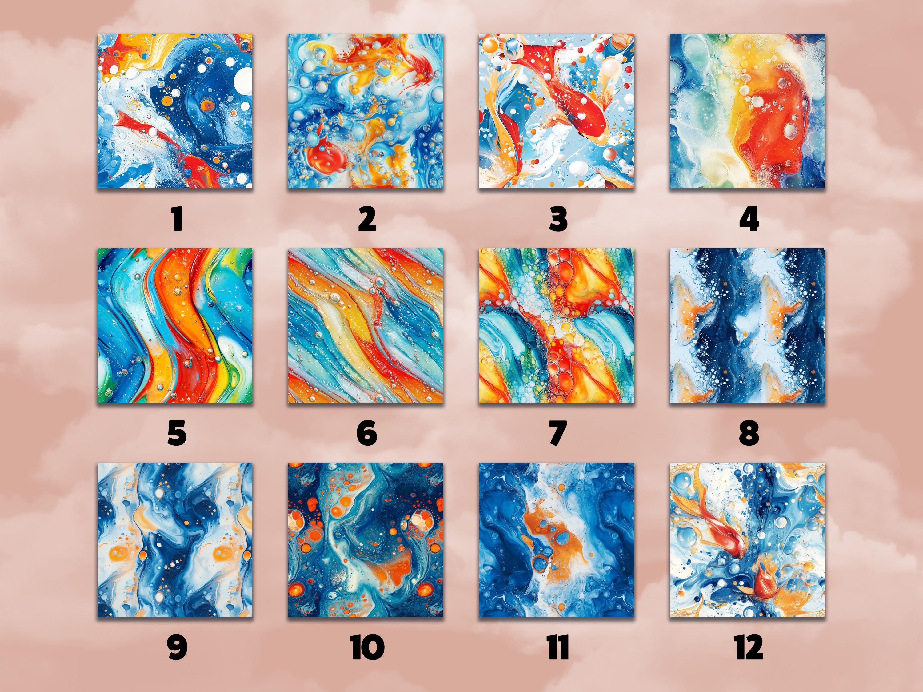 Rainbow Paint Splatter Digital Paper: Abstract Seamless Patterns ...