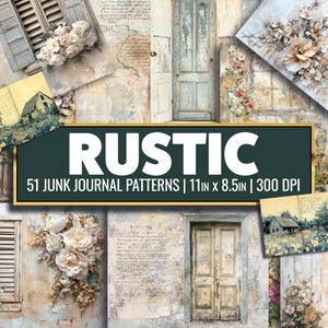 Rustic Digital Paper: Vintage Ephemera, Scrapbook Supply (PNG)