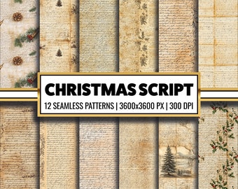 ヴィンテージ スクリプト デジタル ペーパー パック: ジャンク