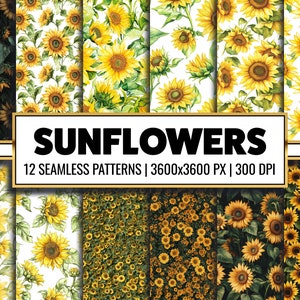 Papier numérique tournesol motif floral transparent soleil automne automne texture papier imprimable été scrapbooking fond motif botanique