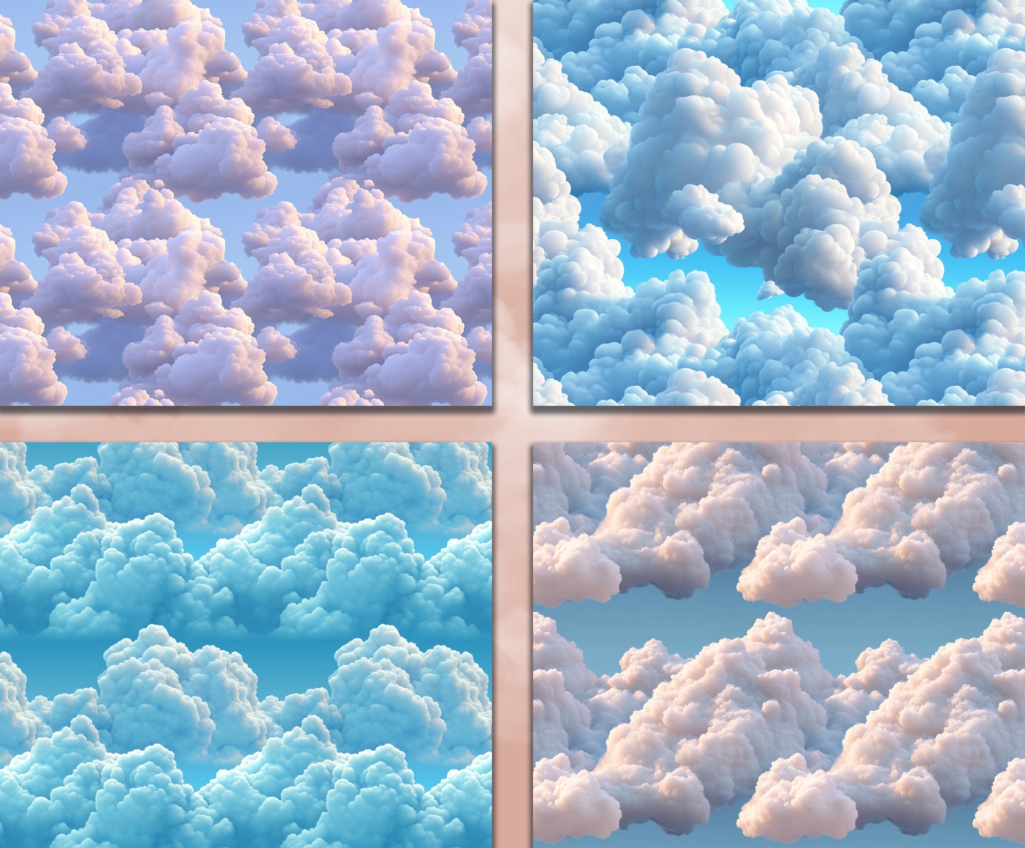 Cloudy Day Digital Paper Cloudy Sky Background Sky Landscape for ...