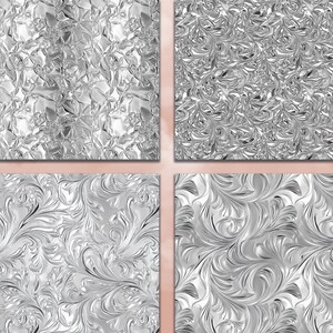 Silver Foil Digital Paper: 12 Seamless Patterns (digital Download) - Etsy