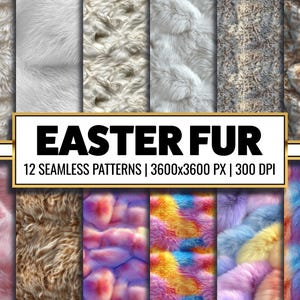 Easter Fur Texture Animal Skin Digital Paper Bunny Fur Background Easter Bunny Scrapbook Seamless Pattern