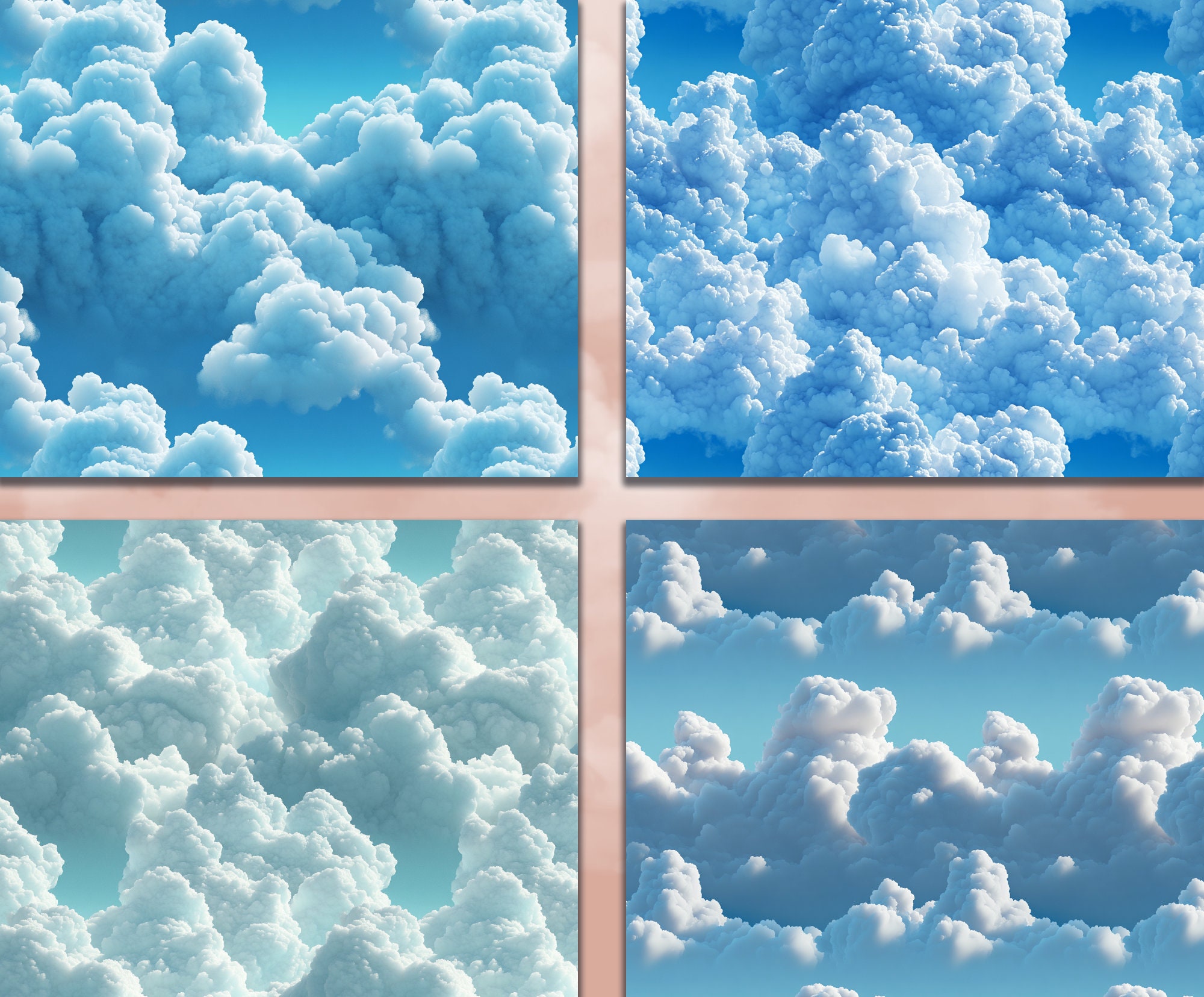 Cloudy Day Digital Paper Cloudy Sky Background Sky Landscape for ...