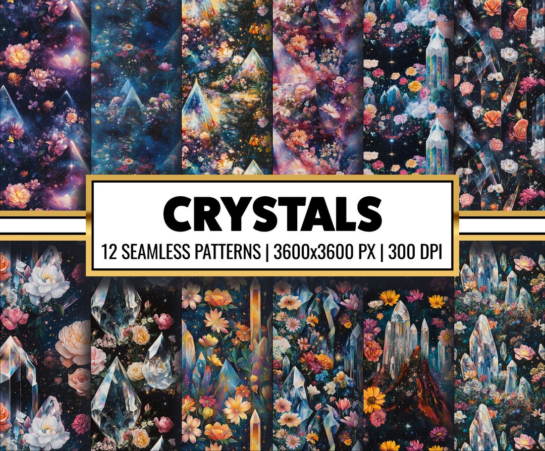 Crystal Digital Paper: Night Sky Seamless Patterns (digital Download ...