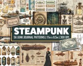 Vintage Steampunk Junk Journal Supply Victorian Ephemera Scrapbook Paper for Journal Kits and Printable Backgrounds