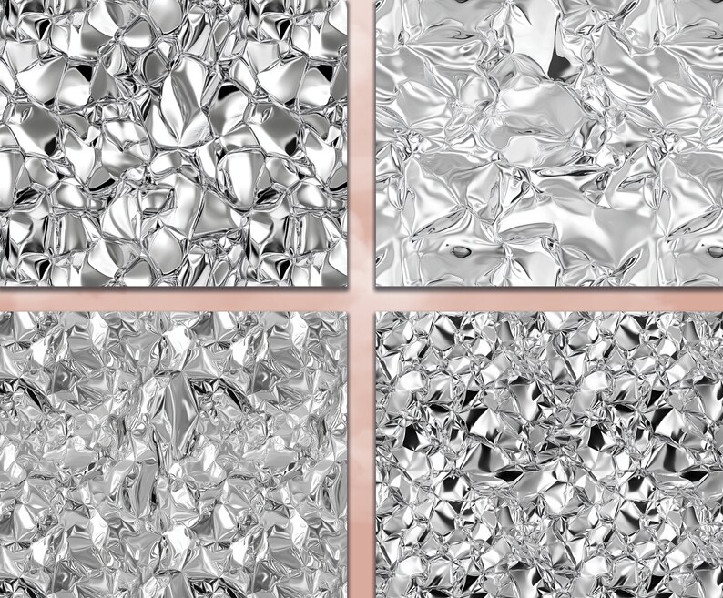 Silver Foil Digital Paper: 12 Seamless Patterns (digital Download) - Etsy
