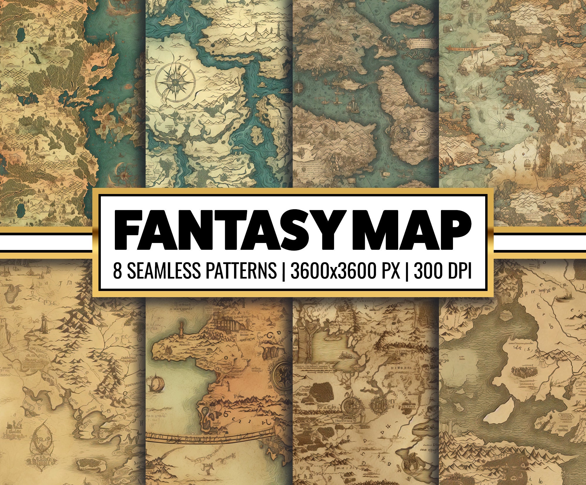 Fantasy Maps Digital Paper, Vintage Maps, World Map Scrapbook Paper ...
