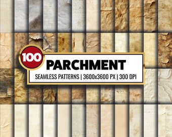 Vintage Parchment Paper Textures: 100 Seamless Patterns (Digital Paper)