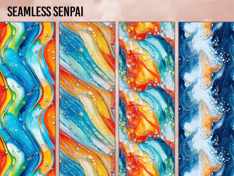 Rainbow Paint Splatter Digital Paper: Abstract Seamless Patterns ...