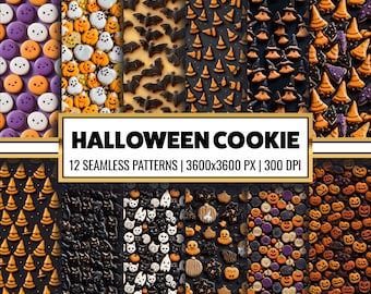Halloween Sugar Cookies Digital Paper Spooky Sugar Cookie Seamless Repeating Pattern Halloween Cookie Scrapbook Journal