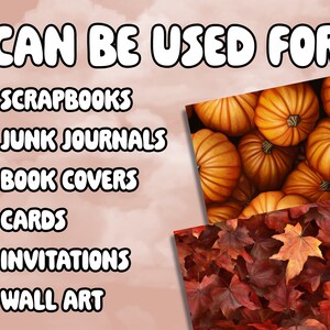 Rustic Fall Digital Paper Pack, Autumn Pumpkin Printable Pages, Fall ...