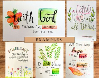 Sage and Honey: Handmade Watercolor Scripture Card