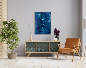 Abstract acrylic painting, large painting, home canvas, custom contemporary textured modern art decoration (50 x 60 cm).