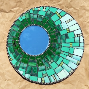 Mosaic Mirror - Green Stained Glass mosaic mirror and wall art