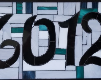 Custom House Number Window Glass on Glass - Etsy
