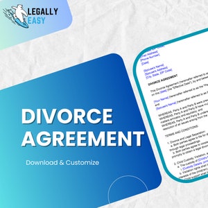 Divorce Agreement. Download, edit, and customize this file to meet your needs.