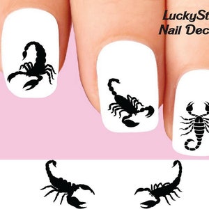 Nail Decals Nail Tattoos Set of 20 - Scorpion Silhouette Assorted