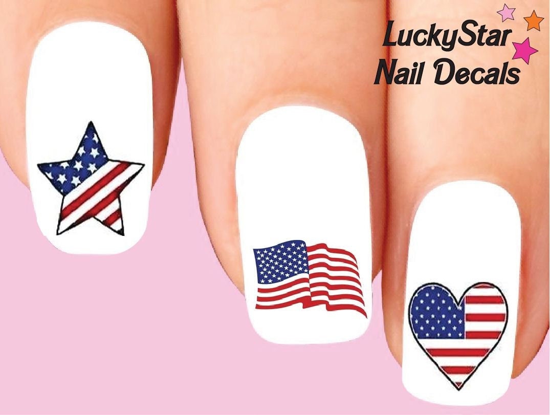  8Pcs Independence Day Nail Stickers American Flag Stickers for  Nail Art Self Adhesive Patriotic Decorations USA Heart Design Nail Supplies  America 4Th of July Nail Decals DIY Nail Art Accessories 