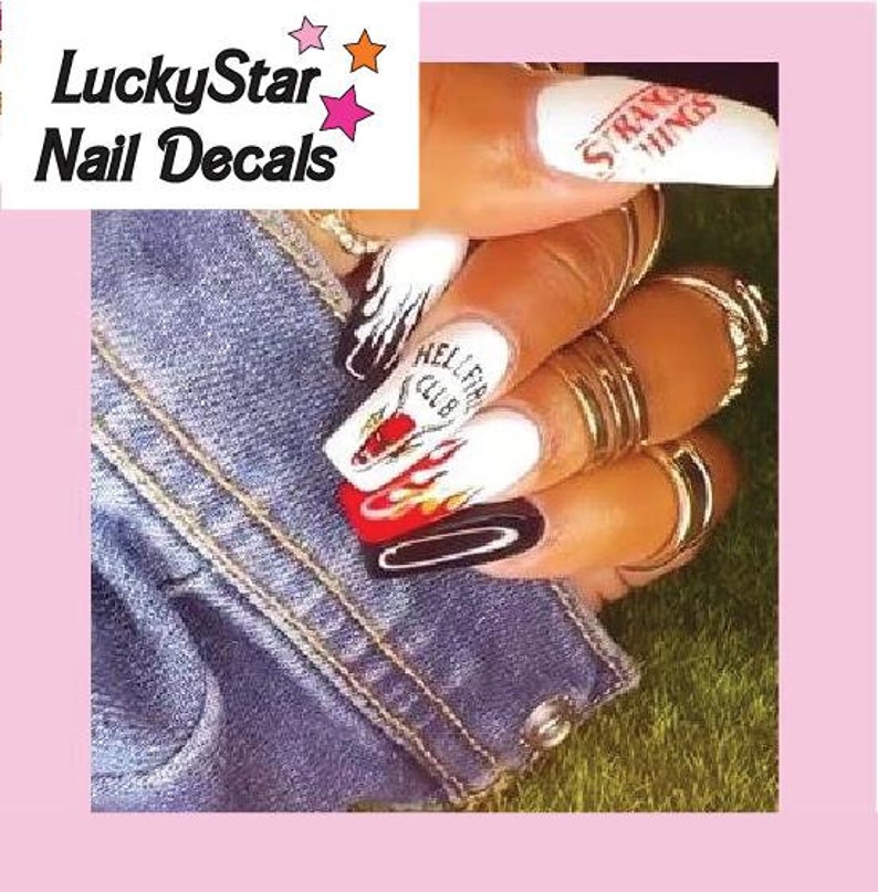 Custom Nail Decals Nail Tattoos Art Photo Set of 20 Custom Nail Decals Your Design or Idea image 10