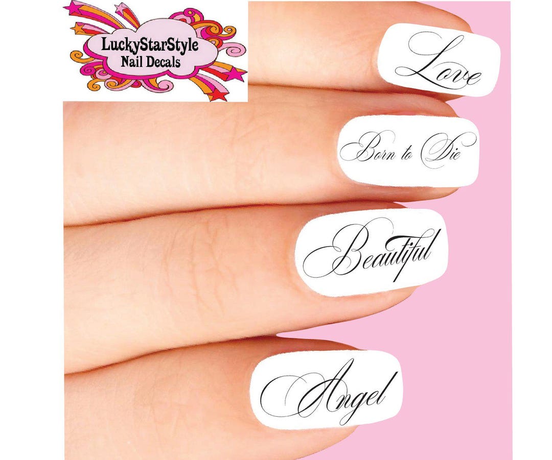 Custom Script Word or Phrase Nail Decals Tattoos - Etsy
