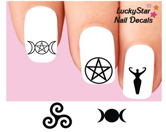 Nail Decals Nail Tattoos Set of 20 - Wiccan Assorted