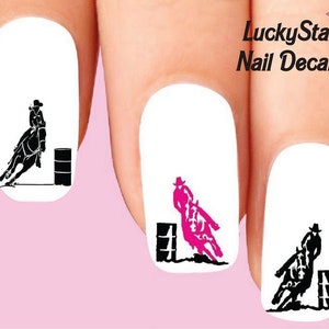 Nail Decals Nail Tattoos Set of 20 - Western Cowgirl Cowboy Barrel Racing Assorted
