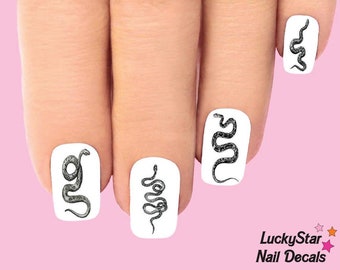 Full Nail Decals Nail Tattoos Set of 10 - Snakes