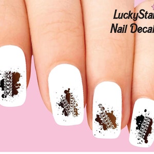 Nail Decals Nail Tattoos Set of 20 - Off Road Motocross Dirt Bike Mud Tire Tracks Assorted