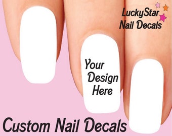 Custom Nail Decals Nail Tattoos Art Photo Set of 20 - Custom Nail Decals Your Design or Idea