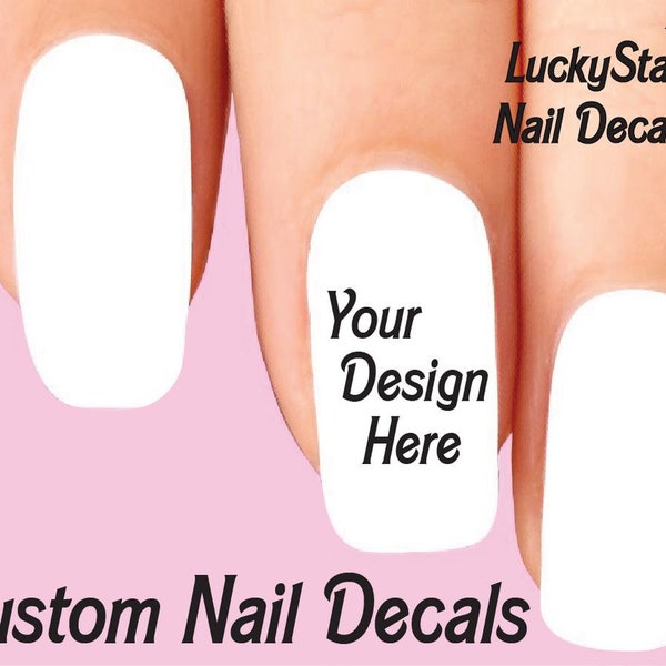 Custom Nail Decals Nail Tattoos Art Photo Set of 20 - Custom Nail Decals Your Design or Idea