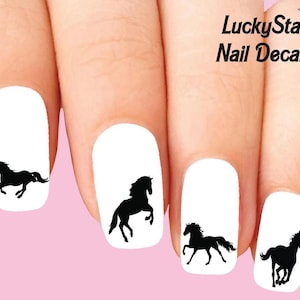 Nail Decals Nail Tattoos Set of 20 - Horse Silhouette Assorted