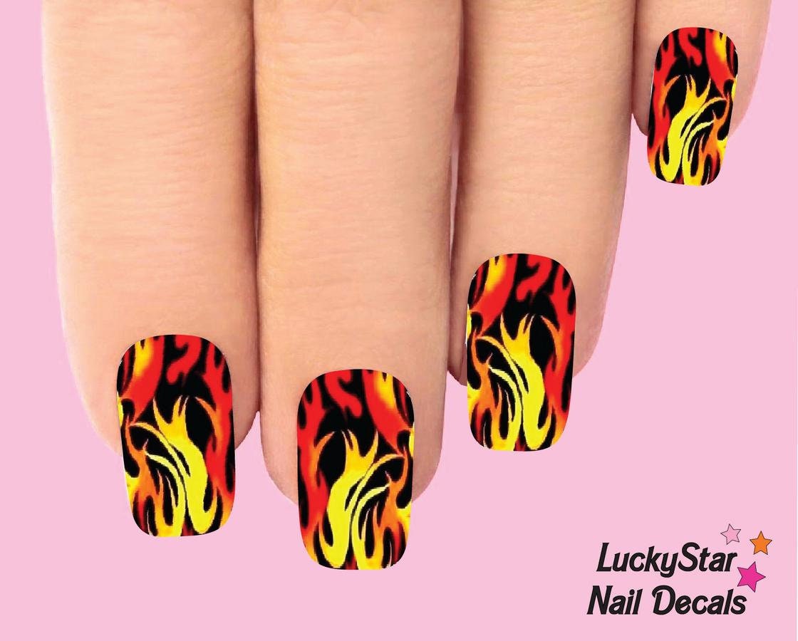 Flames Nail Decals 