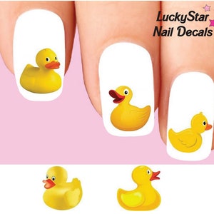 Nail Decals Nail Tattoos Set of 20 - Yellow Rubber Duck Assorted