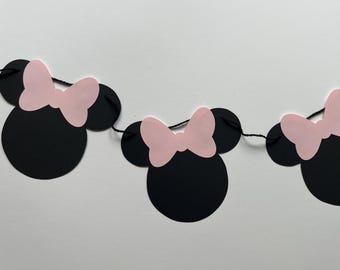 Banner de Minnie Mouse, Cumpleaños de Minnie Mouse, Banner de cumpleaños de Disney, Decoraciones Disney, Cumpleaños de Minnie Mouse, Decoración moderna de Disney