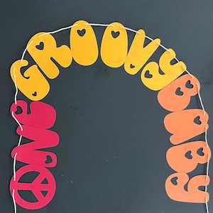 One Groovy Baby, Birthday Banner, Groovy Birthday Decor, Kids Party Decor, Peace Sign Decor, One Groovy Birthday, First Birthday, Banner