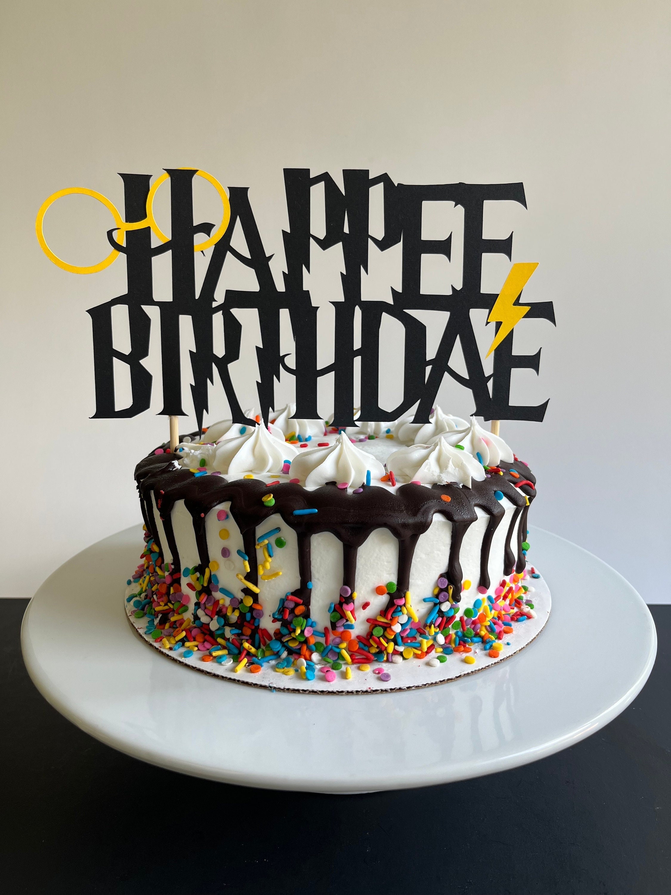 Harry Potter Cake Topper Happee Birthdae Cake Topper Harry Potter Birthday Party HP Party Decorations Cake Decor HP