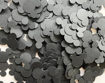 Confeti de Mickey Mouse, confeti de mesa, decoración de cumpleaños de Disney, primer cumpleaños, decoraciones monocromáticas, fiesta de Mickey Mouse, decoración de Mickey Mouse