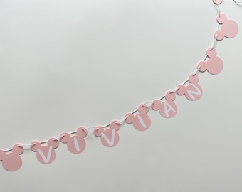 Decoração de quarto do Mickey Mouse, decoração de berçário da Disney, decoração de festa do Mickey Mouse, mini Mickey Mouse moderno, decoração de berçário do Mickey Mouse, nome personalizado